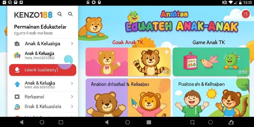 Antarmuka KENZO188 yang interaktif dan menyenangkan untuk anak-anak.