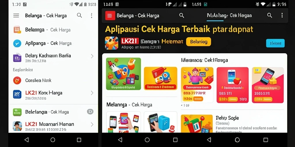 Tampilan antarmuka LK21 yang sederhana untuk cek harga.