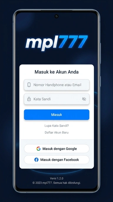 Tampilan halaman login mpl777